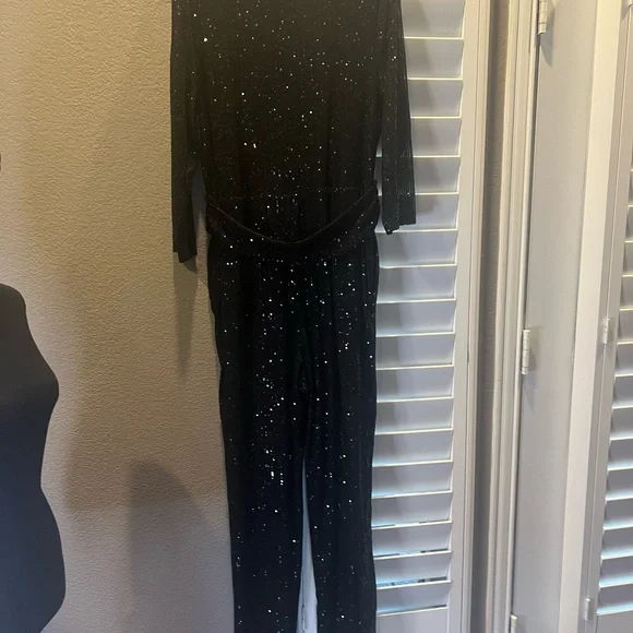 INC International Concepts Black Sequin Jumpsuit. NWT. Excellent condition. - Picture 9 of 13